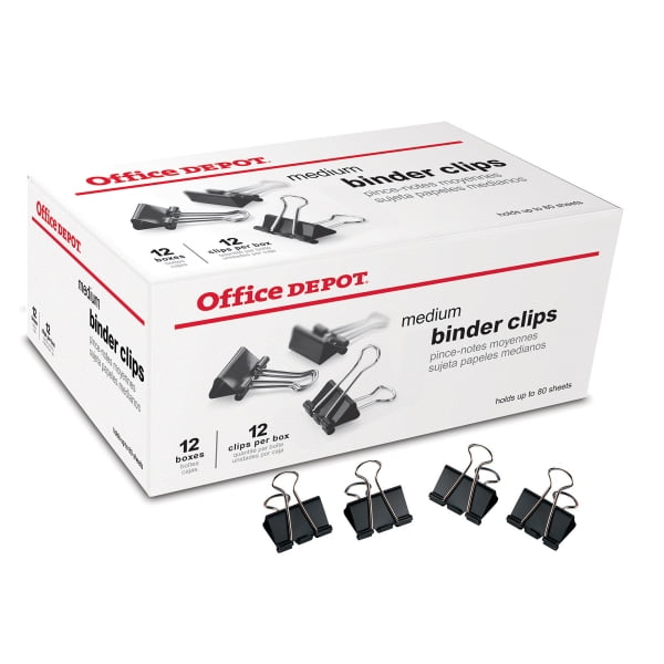 5/16 4 BOXES AmazonBasics Binder Clips Clip Size 3/4” Cap Small 12 per Box